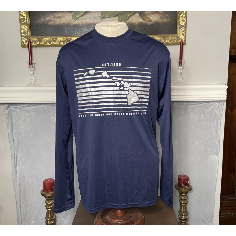Island Crew Hawaii Long Sleeve Performance Shirt Maui Oahu Surf 2XL
